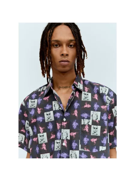 Koszula Comme Des Garcons z nadrukiem popelinowa