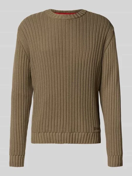 Sweter z dzianiny o kroju regular fit z czystej bawełny model Hugo