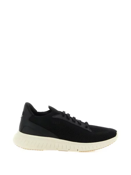 Sneakerși Boss din piele negru