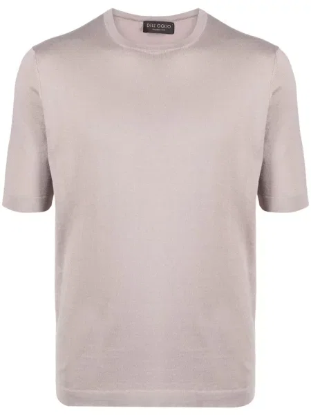 Tricou Dell'oglio cu decolteu rotund maro