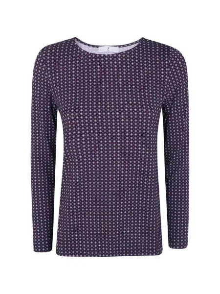 Lung tricou Why Ci cu imagine cu imprimeu geometric violet
