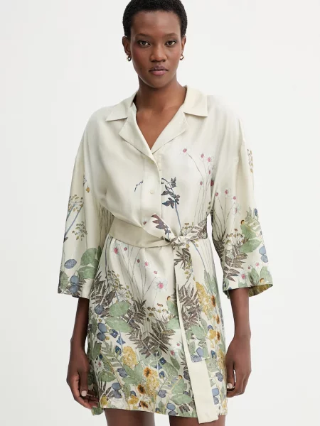 MUNTHE rochie de matase RATANA verde