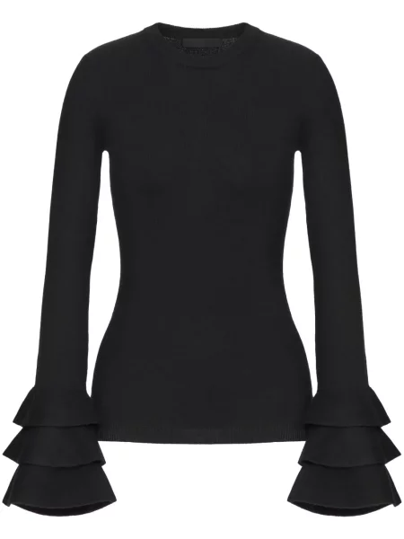 Top Valentino Garavani tricotate cu decolteu rotund negru