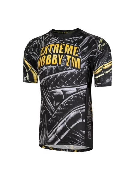 Koszulka fitness dla dzieci Extreme Hobby Bone Crusher z krótkim rękawem czarna