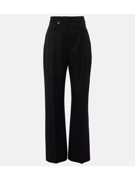 Pantaloni Jacquemus de lână negru
