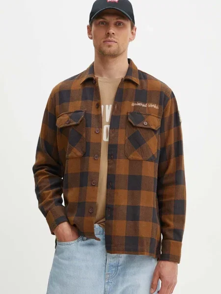 Universal Works ing L/S Utility Shirt barna