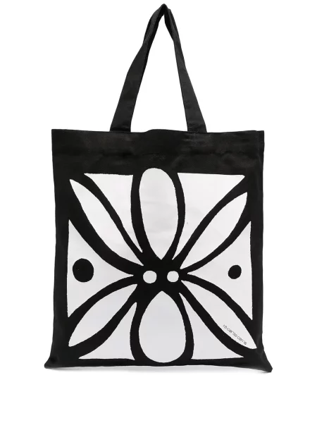 Geantă shopper 10 Corso Como cu model floral cu imagine negru
