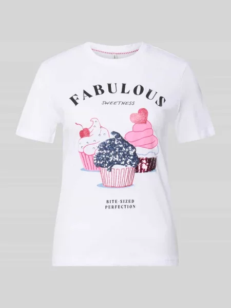 T-shirt o kroju shaping skinny fit z czystej bawełny model KITA' Only biała