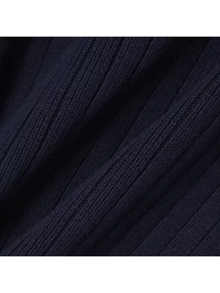 Lacoste Sweter Z Kołnierzykiem Polo I Wykonany We Francji granatowy