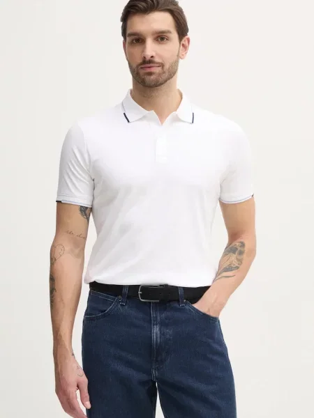 Calvin Klein Тениска с яка и бял