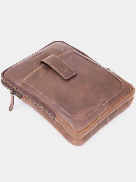 Кожаная сумка через плечо Shvigel коричневая