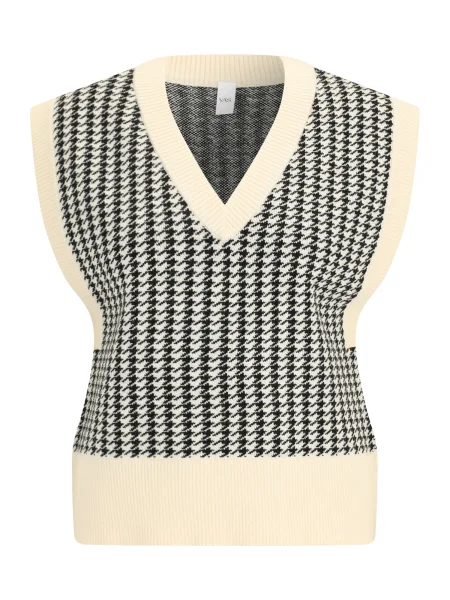 YAS Pulover YASESMEE crem negru