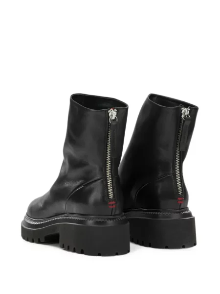 Botine Halmanera din piele chunky negru