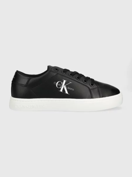 Kožne tenisice Calvin Klein Jeans Classic Cupsole Laceup Low crna