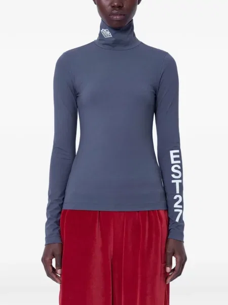 Tricou Lacoste cu guler înalt stretch gri