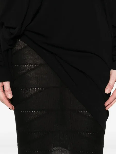 Fustă Rick Owens de lână cu imprimeu geometric