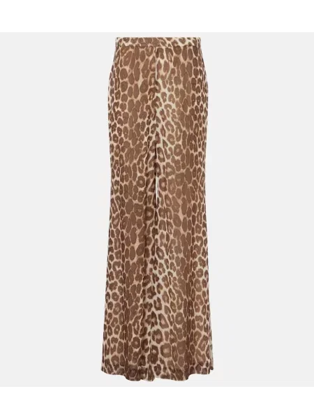 Pantaloni Zimmermann cu imagine cu model leopard maro