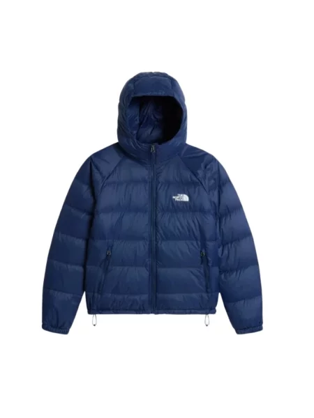 Kurtka puchowa The North Face z kapturem niebieska