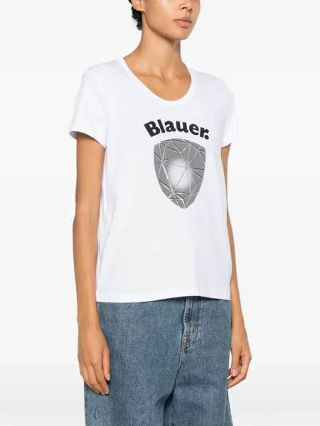 Tricou Blauer cu imagine cu decolteu rotund alb