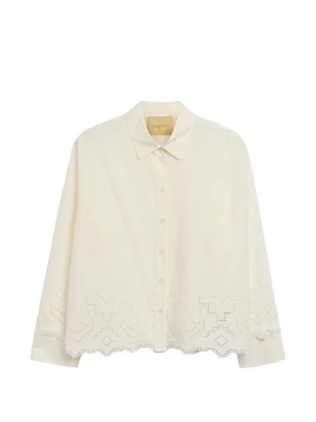 Cămașă Momoni cu broderie din poplin alb