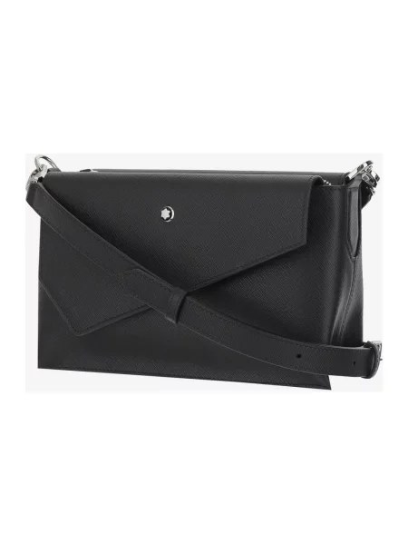 Lniana torba crossbody Montblanc z logo czarna