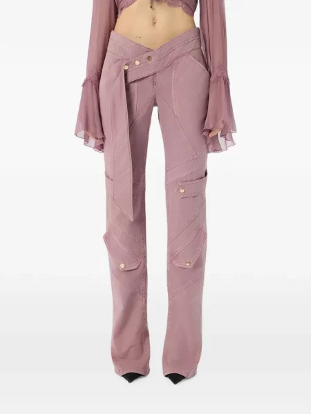 Cu centură pantaloni cargo Blumarine roz