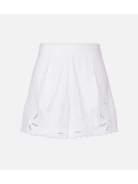 Haftowane szorty Juliet Dunn popelinowe białe
