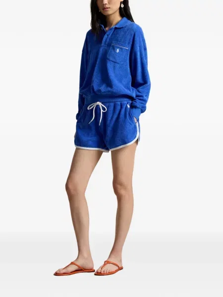 Кожени чорапи Polo Ralph Lauren с отворена пета с пейсли десен бяло