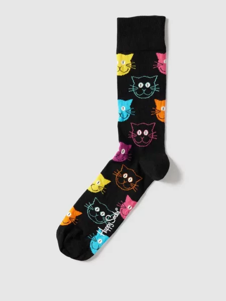 Dzianinowe skarpety Happy Socks czarne