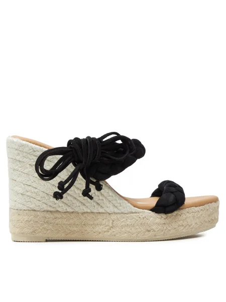 Espadrilles Manebi Hamptons Two Braided Bands Wedge Espadrilles K WE fekete