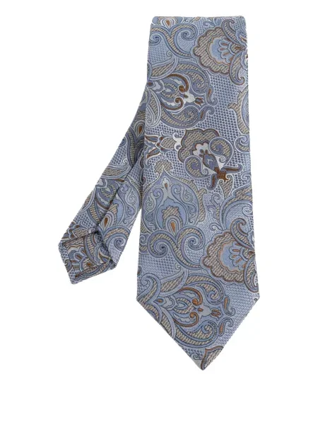 Cravată Etro cu model paisley albastru