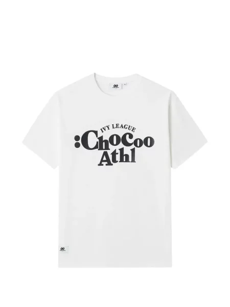 Тениска с графичен дизайн Chocoolate с принт бяло