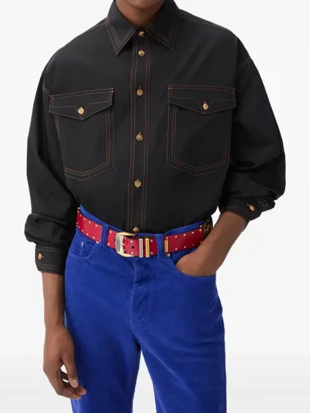Cămașă Versace din poplin negru
