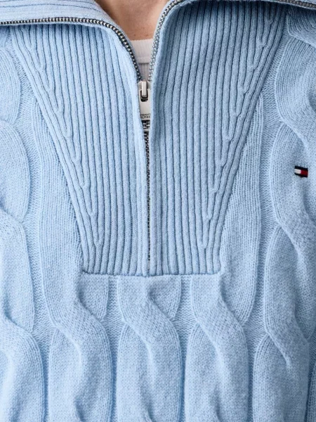 Tommy Hilfiger пуловер дамски от вълна синьо