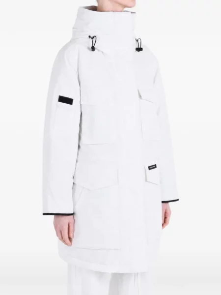 Palton Canada Goose cu glugă alb