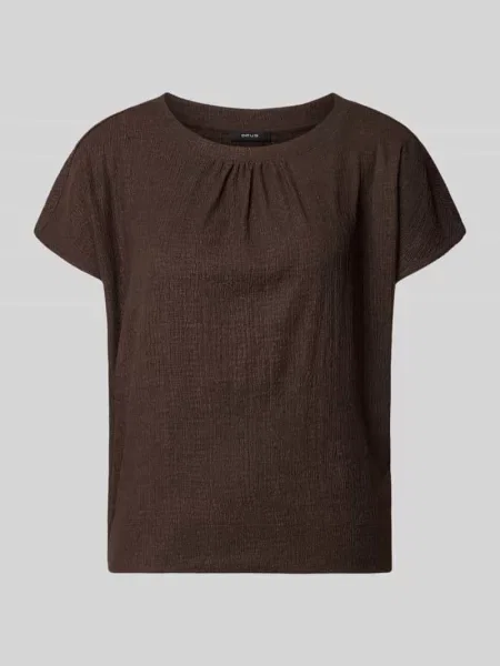 Męski t-shirt o kroju regular fit z fakturowanym wzorem model Salti' Opus brązowa