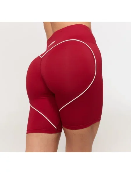 Szorty fitness z wysokim stanem Varsity czerwone
