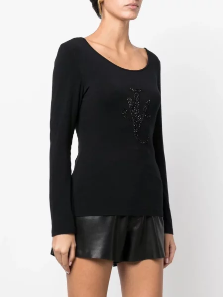 Dlouhý top Versace Pre-owned černý