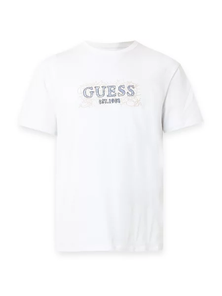 GUESS Tricou albastru alb