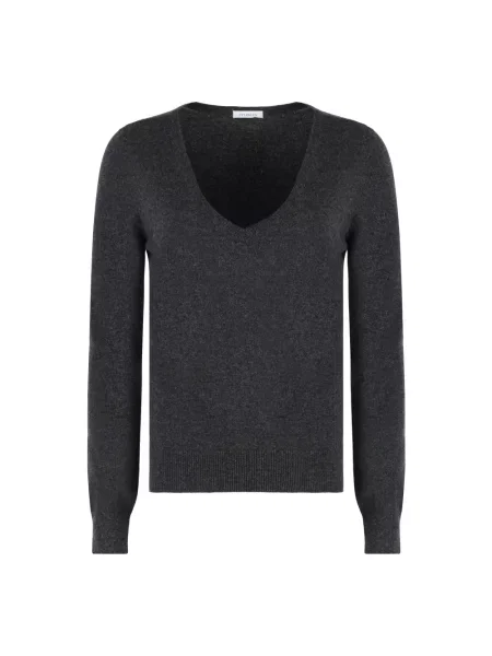 Sweter Malo z dekoltem w serek szary