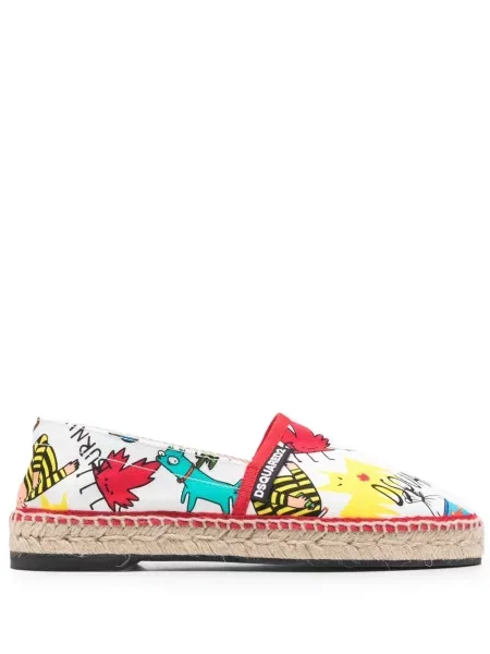 Espadrile Dsquared2 cu imagine alb