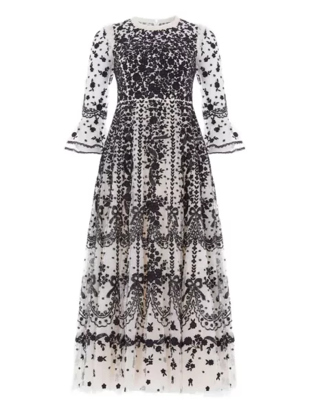 Haftowana sukienka Needle & Thread w kwiatki garniturowa