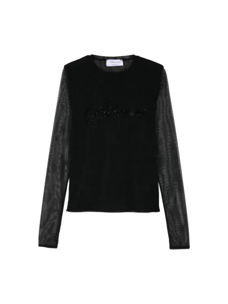 Dzianinowa bluzka Blumarine czarna