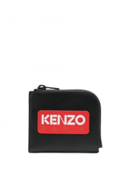 Portofel Kenzo din piele cu imagine negru