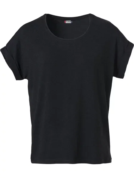 Clique T-shirt Katy z miękkiej luźny krój – black czarna