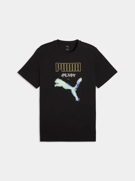 Футболка PUMA Graphics Cyber Tee комбінований верх чорний