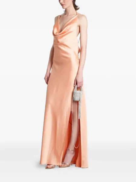 Rochie maxi The Andamane cu spatele deschis portocaliu