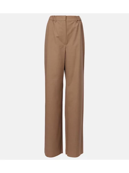 Pantaloni Max Mara de lână bej