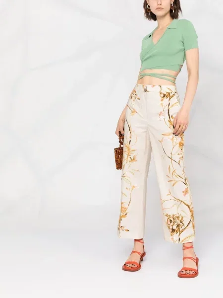 Gėlėtos raštuotos kelnės Alberta Ferretti