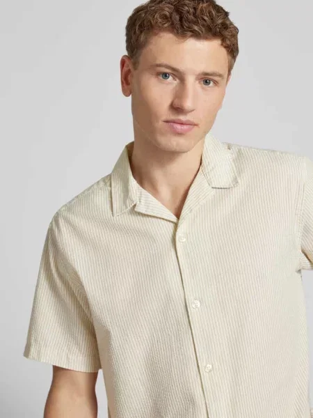 Koszula casualowa z listwą guzikową Jack & Jones beżowa